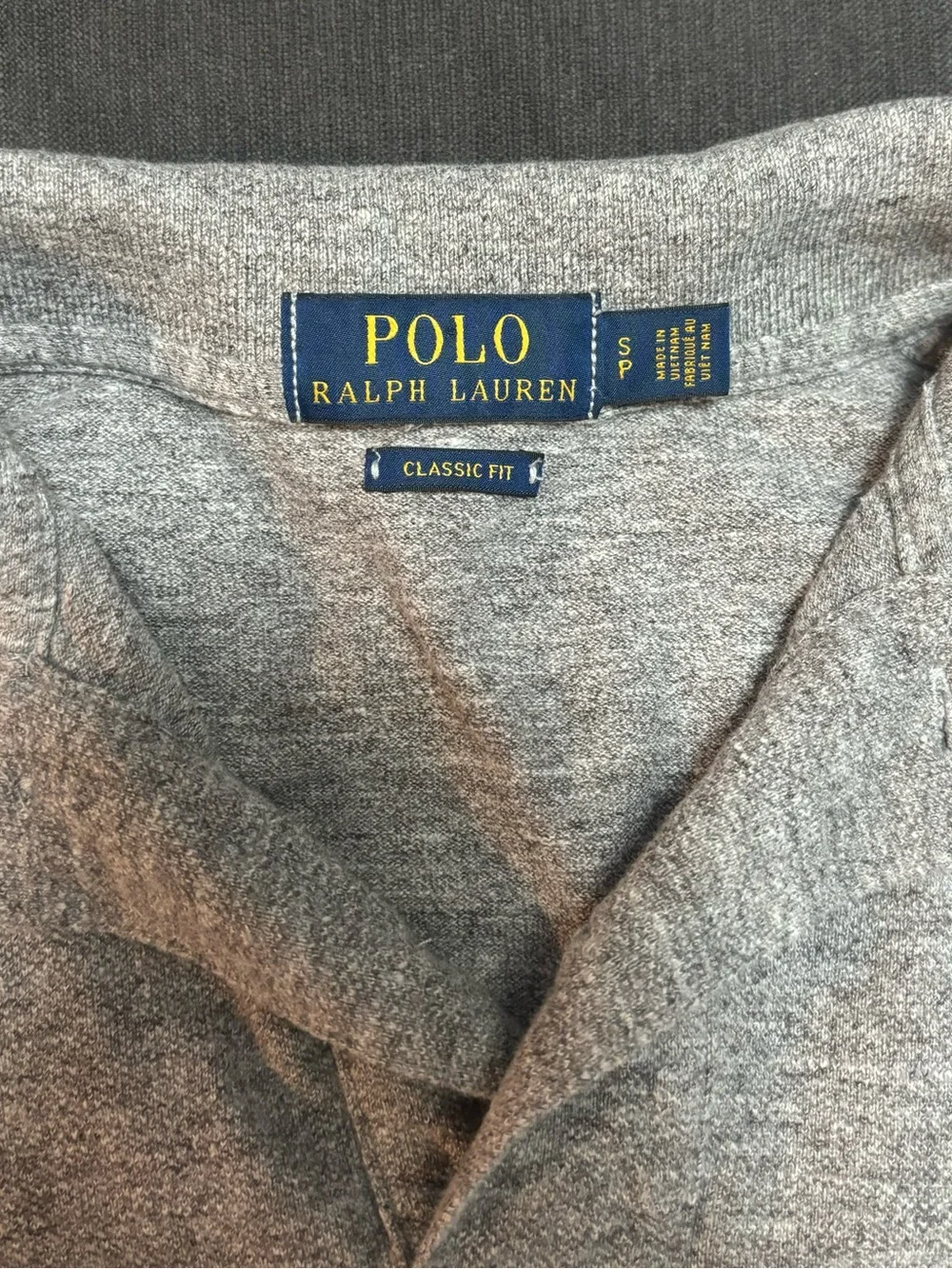 Ralph Lauren Heather Gray Polo Shirt with Navy Pony